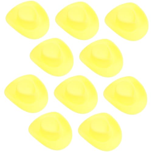 Abaodam 10 Stück Mini-cowboyhut Hamster Cowgirl-Hut Kappe Am Kleinsten Minis Ausgestopft Miniatur Kleine Hüte Puppenhauslieferungen Puppenhüte Kleiner Hut Mini-Hut Plastik Yellow von Abaodam