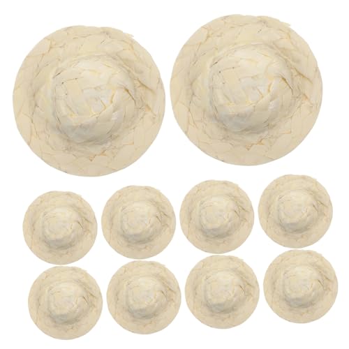 Abaodam 10 Stück Puppenmütze Kleine Puppenhüte Rosafarbener Cowgirlhut Partyhut Mini-strickmütze Miniatur-puppenhauszubehör Zubehör Für Babypuppen Zubehör Für Die Puppenherstellung Stroh von Abaodam