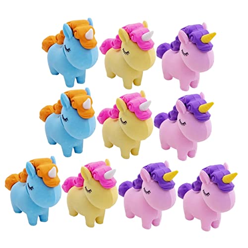 Abaodam 10 Stück Teiliges Einhorn Radiergummi Zerlegbar Duftend Kleines Leichtes Schulzubehör für Mitgebsel Partygeschenk und Dekoratives Lernspielzeug Zufällige Farbe Zufällige Farbe von Abaodam