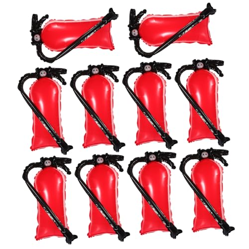 Abaodam 10 Stück Teiliges Feuerwehrmann Feuerlöscher Folienballons Aufblasbare Partydekoration für Feuerwehr Geburtstag Robuste Aluminiumfolie Auffällige Feuerwehr party Luftballons von Abaodam