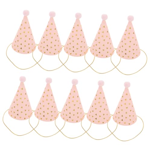 Abaodam 10 Stück Teiliges Geburtstags Partyhüte mit Glitzerbommel Schicke Papiertüten in Leichte Kindergeburtstags Haarschmuck für Festliche Feiern und Party Deko von Abaodam