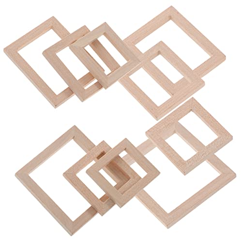 Abaodam 10 Stück Teiliges Mini Bilderrahmen aus Massivem Holz Handgefertigt Dekorative Miniatur Fotorahmen für Puppenhaus Naturgetreue Wanddeko Langlebig und Detailreich für DIY von Abaodam