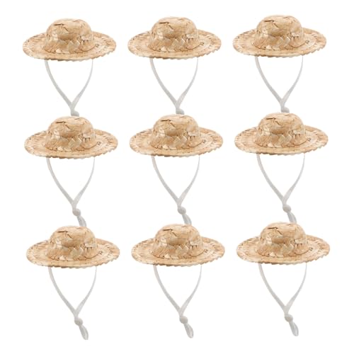 Abaodam 10 Stück Teiliges Miniatur-strohhüte Handgewebte Puppenhüte mit Kinnriemen für Dollhouse Dekoration DIY Puppenzubehör Sombreros für Sommer und Outdoor-Spiel Abaodam 10 Stück Teiliges Miniatur-strohhüte Handgewebte Puppenhüte mit Kinnriemen für Dollhouse Dekoration DIY Puppenzubehör Sombreros für Sommer und Outdoor-Spiel von Abaodam