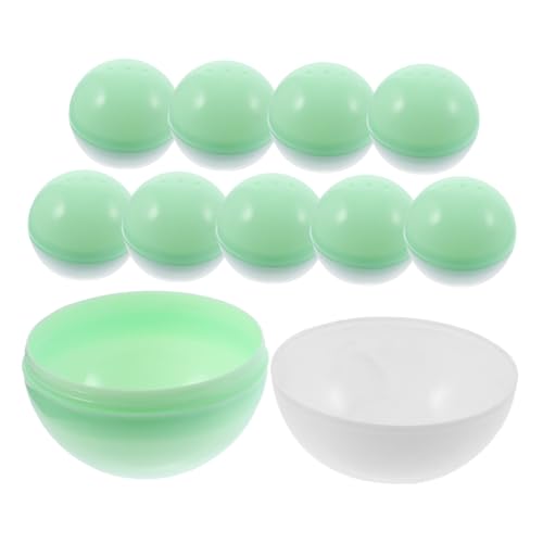 Abaodam 10 Stück Teiliges Transparente Befüllbare Kunststoff kapseln mit Belüftungslöchern Wiederverwendbare Runde Verpackungsboxen für Ostereier Partygeschenke Basteln Zufällige Farbe von Abaodam