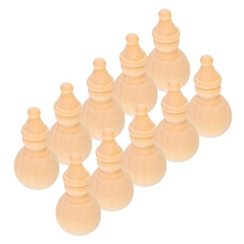 Abaodam 10 Stück Unbemalte Holz Schneemann Figuren Natürliche Holz Peg Puppets zum Bemalen Diy Bastelset für Weihnachtsdeko Nachhaltige Holzfiguren für Kreative Kunstprojekte von Abaodam