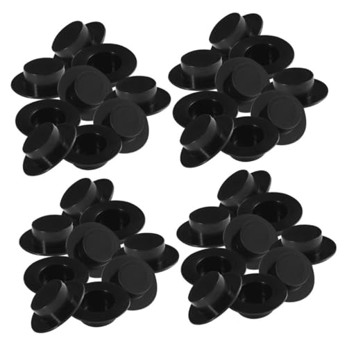 Abaodam 100 Stück Mini-hüte Mini -bauspielzeug Minihüte Zum Basteln Austauschbare Puppenhüte Puppenbastelhüte Puppenhüte Zum Basteln Mini-geburtstagshüte Dekorative Minihüte Plastik Black von Abaodam