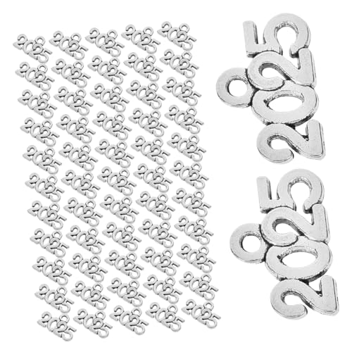 Abaodam 100 Stück Schlüsselanhänger-schmuck Neujahrszauber 2025 2025-jähriger Charme Zahlenanhänger Für Die Schmuckherstellung Charms Für Bettelarmbänder Glücklich Zinklegierung Silver Abaodam 100 Stück Schlüsselanhänger-schmuck Neujahrszauber 2025 2025-jähriger Charme Zahlenanhänger Für Die Schmuckherstellung Charms Für Bettelarmbänder Glücklich Zinklegierung Silver von Abaodam