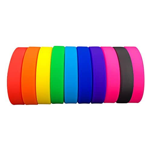 Abaodam 100 Stück Silikon Armbänder Solid Color Dehnbare Wristbands für Kinderpartys Partygeschenke und Freizeitaktivitäten für Altersgruppen von Abaodam