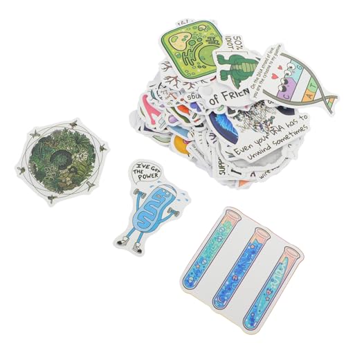 Abaodam 100 Stück Wissenschaft Aufkleber mit Chemie Labor Motiven Leichte Scrapbook Sticker für Koffer Notizbuch Laptop Abziehbar ohne Rückstände für Reisetasche Dekoration von Abaodam
