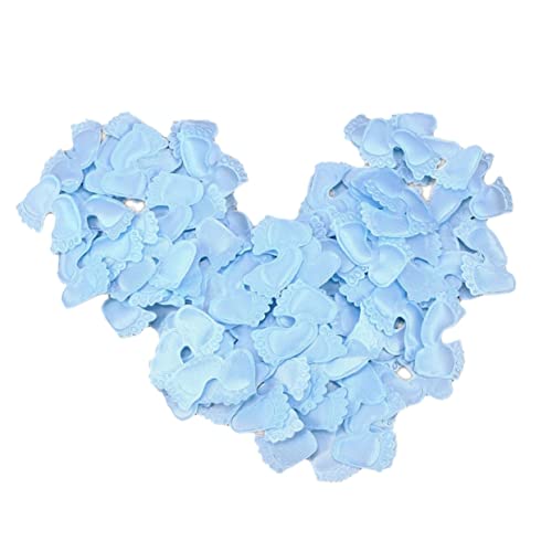 Abaodam 100stücke Fußkonfetti Aus Deko-fußabdruck Für Geburtstag Party Festival Blau Süße Fußdekor-Requisite Einfache Tisch Und Karten-Dekoration von Abaodam