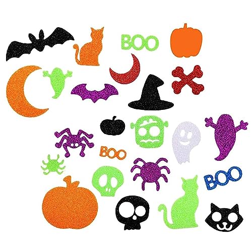 Abaodam 100stücke Halloween Foams Sticker Mit Glitzer Selbstklebende Bastelaufkleber Für Halloween-Dekoration Partybedarf Und Bastelprojekte von Abaodam