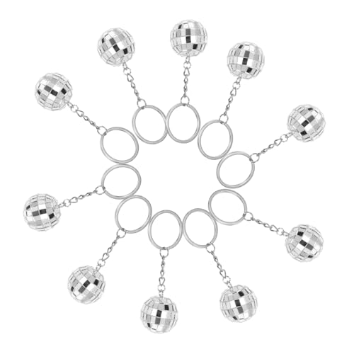 Abaodam 10Stücke Discokugel Schlüsselanhänger Tragbar Kompakt Weihnachtsbaumschmuck für Partys Mirrorspiegel Perfektes für Freunde Abaodam 10Stücke Discokugel Schlüsselanhänger Tragbar Kompakt Weihnachtsbaumschmuck für Partys Mirrorspiegel Perfektes für Freunde von Abaodam