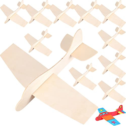 Abaodam 12 Stück Holzflugzeug DIY-Handwerk Unvollendet Zusammenbauen Flugzeugmodell Kunsthandwerk Flugzeugspielzeug Holzmalerei Flugzeug Für Kinder von Abaodam
