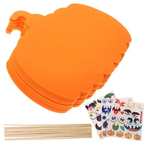 Abaodam 12 Stück Kürbis DIY Patches Halloween The Holiday kürbispüree Pumpkins Basteln mit Kürbisdekorationen + Kindergarten-Cartoon-Scheiben Kürbisscheiben DIY scheiben Eva Orange von Abaodam