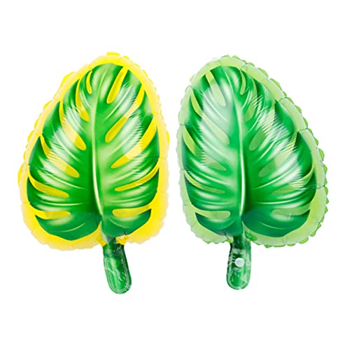 Abaodam 12 Stück Luftballons aus Aluminiumfolie wand polsterung hawaii party dekoration Aluminum foil balloons Folienballons mit Blättern wasserballon Monstera-Ballons Hawaii-Ballons Green von Abaodam