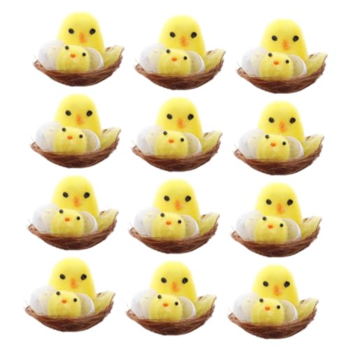 Abaodam 12stücke Chicks Mini Küken Deko Für Ostern Niedliche Fuzzy Küken Mit Nest Für Party Und Tischdekoration Osterdekoration Und Abaodam 12stücke Chicks Mini Küken Deko Für Ostern Niedliche Fuzzy Küken Mit Nest Für Party Und Tischdekoration Osterdekoration Und von Abaodam