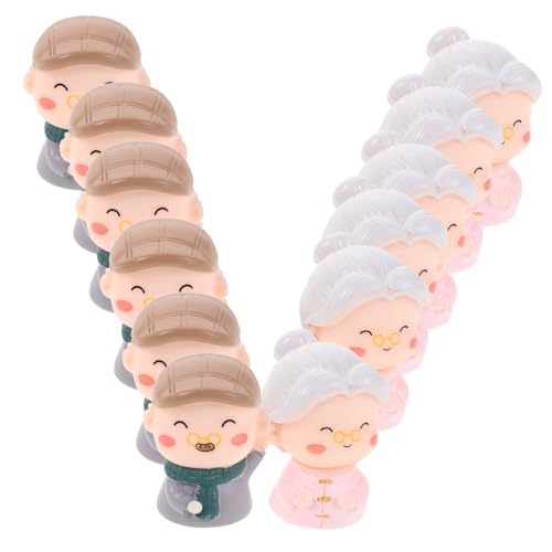 Abaodam 12 Stück Teiliges Elderly Couple Figurines Resin Hochzeitstag Cake Topper für Großeltern Jubiläumstischdeko Romantische Geburtstagsdekoration von Abaodam