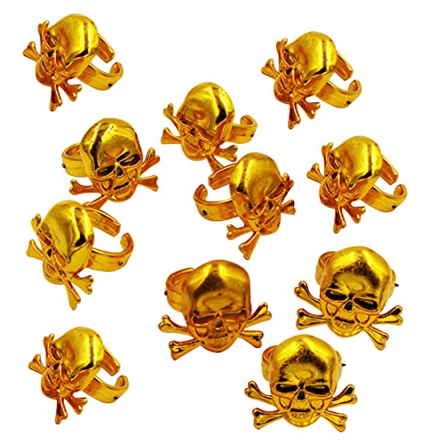 Abaodam 12 Stück Teiliges Goldene Piratenringe für Schädelmotiv Verstellbare Dekorationsringe Halloween Kostüm Zubehör für Piraten Kindergeburtstag und Party Mitgiebsel Abaodam 12 Stück Teiliges Goldene Piratenringe für Schädelmotiv Verstellbare Dekorationsringe Halloween Kostüm Zubehör für Piraten Kindergeburtstag und Party Mitgiebsel von Abaodam