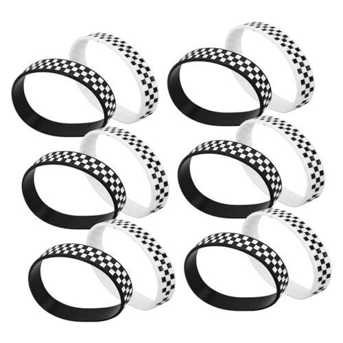 Abaodam 12 Stück Teiliges Karierte Silikon Armbänder Racing Inspiriertes Design Robust und Flexibel für Motorsport Fans Sportveranstaltungen Partys und Festival Zubehör von Abaodam