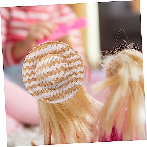 Abaodam 12 Stück Teiliges Mini Strohhut aus Papierstroh Leichte Realistische Gewebte Puppenhüte Vielseitig für DIY Basteln Puppenhaus Dekoration Partyzubehör und Haarschmuck Geeignet von Abaodam