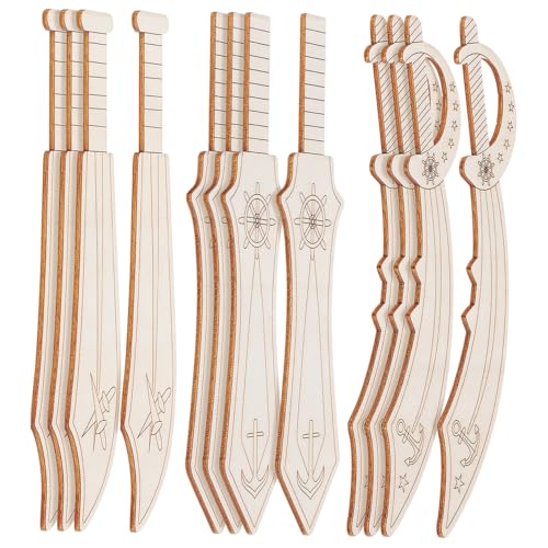 Abaodam 12 Stück Teiliges Piraten-holzschwert Bastelset DIY Blanko Schwerter zum Bemalen Kreatives Malset für Kostüm Requisiten Halloween Dekoration Rollenspiel Zubehör Designs Je Abaodam 12 Stück Teiliges Piraten-holzschwert Bastelset DIY Blanko Schwerter zum Bemalen Kreatives Malset für Kostüm Requisiten Halloween Dekoration Rollenspiel Zubehör Designs Je von Abaodam