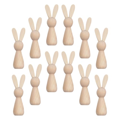 Abaodam 12 Stück Teiliges Unbemalte Holz Osterhasen für DIY Bastelprojekte Sichere und Kreative Holzdekorationen für Ostern für Bastelbegeisterte Abaodam 12 Stück Teiliges Unbemalte Holz Osterhasen für DIY Bastelprojekte Sichere und Kreative Holzdekorationen für Ostern für Bastelbegeisterte von Abaodam