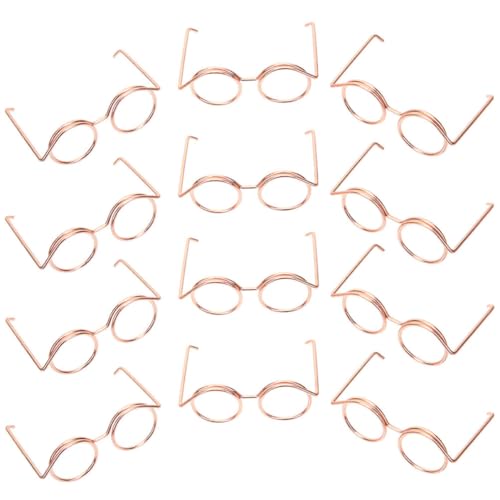 Abaodam 12St Puppenbrille Puppen Kleidung Puppen Klamotten Puppenkleidung Puppenmode dekoringe Mädchen Plüsch Miniatur schnapsgläser Umrandete Puppensonnenbrille Puppe Metall von Abaodam