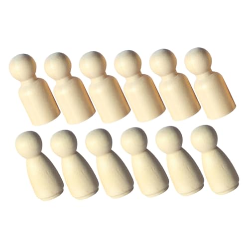 Abaodam 12Stücke DIY Holzfiguren Teiliges Puppenhaus Zubehör für Sandtisch Dekoration Kreative Handwerksprojekte und Fantasievolles aus Langlebigem Holz Gefertigt von Abaodam