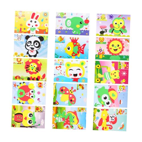 Abaodam 15 Stück Teiliges Eva Sticker Kreative DIY Bastelaufkleber Cartoon Lernspielzeug für Kindergarten Bastelmaterialien Ablösbar Rückstandsfrei Zufällige von Abaodam