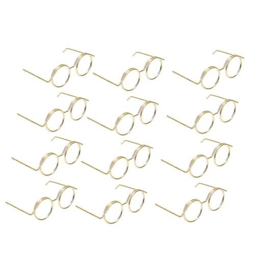 Abaodam 15 Stück Teiliges Mini Metallbrillen für Puppen Filigrane Rahmenlose Runde Brillen ohne Gläser Leichtes Puppenzubehör für DIY Dekoration und Puppenverkleidung Goldfarben Abaodam 15 Stück Teiliges Mini Metallbrillen für Puppen Filigrane Rahmenlose Runde Brillen ohne Gläser Leichtes Puppenzubehör für DIY Dekoration und Puppenverkleidung Goldfarben von Abaodam