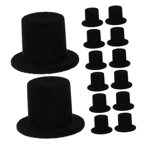 Abaodam 15 Stück Teiliges Miniatur Puppenhüte aus Schwarzem Velours Dekorative Mini Clown und Schneemann Hüte für DIY Bastelarbeiten Puppendekorationen und Fotorequisiten für Weihnachts von Abaodam