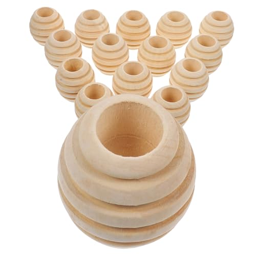 Abaodam 15 Stück Wabenförmige Fadenperlen Schlüssel Bienenwabe Ornament erste Schild bastelset Holzperlen für Armbänder hängende Perlen natürliche Holzperlen Abstandsperlen aus Holz von Abaodam
