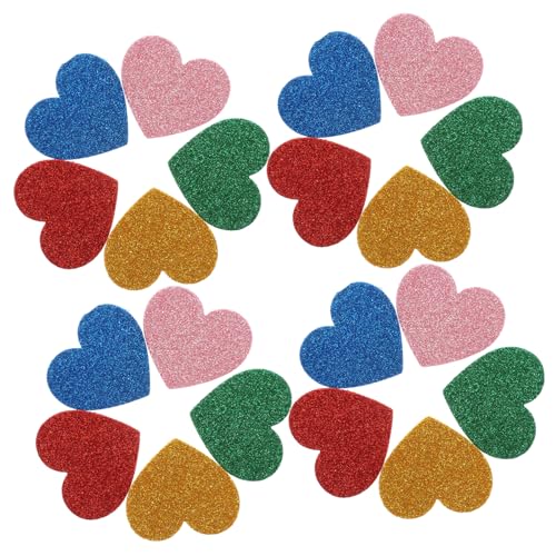 Abaodam 15stücke Glitzer Herz Aufkleber Selbstklebende Dekorative Herz Sticker Für Scrapbooking Und Valentinstag-Dekoration Schaumstoff Bunten Farben von Abaodam
