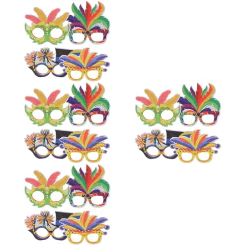 Abaodam 16 Stk Federbrille Urlaubsbrille Cosplay-masken Venezianische Partymasken Papiermasken Für Kinder Karneval Papier Brille Halbparty Masken Dekorative Masken Kleidung Gläser Gefühlt von Abaodam