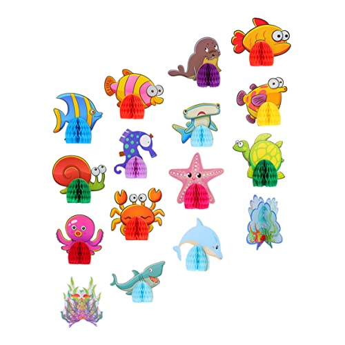 Abaodam 16 Stück Waben-mittelstücke -Tier-tischdekorationen Waben-Party-zubehör Tier-Designs Zufällige Farbe von Abaodam