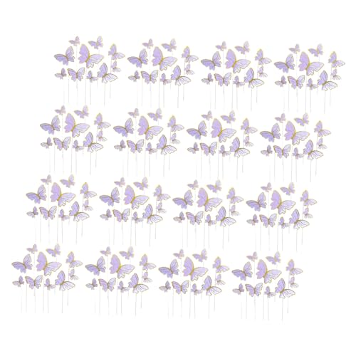 Abaodam 160 Stück Teiliges Schmetterling Kuchen Dekor Stabile Vielseitige Cupcake Topper in Lebhaften Farben Elegante Tortendeko für Geburtstag Hochzeit Shower Einfache Anwendung von Abaodam