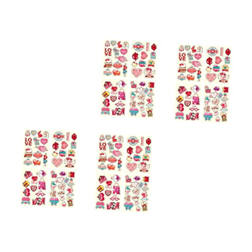 Abaodam 16blätter Herz Aufkleber Cartoon Sticker Für Valentinstag Selbstklebend Wasserfest Kreative Dekoration Für Partys Scrapbooking Und von Abaodam