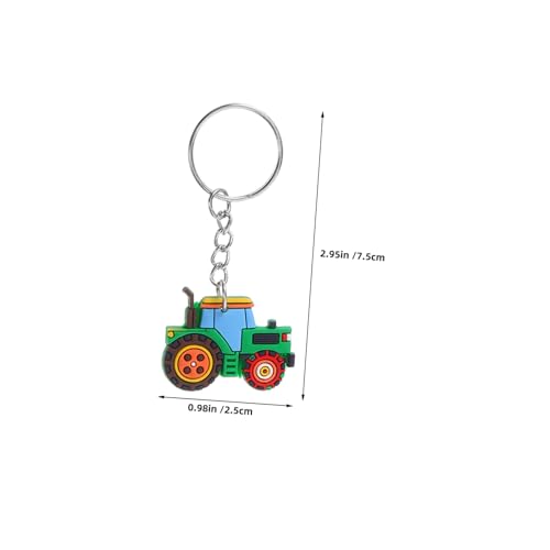 Abaodam 18 Stück Teiliges Traktor Schlüsselanhänger Langlebige Kunststoff Miniatur Landmaschinen Bunte Agrarfahrzeug Schlüsselringe für Kindergeburtstag und Erntefest Partygeschenke von Abaodam