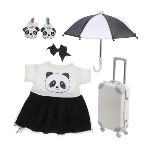 Abaodam 1Satz Puppenkleidung mit Rollkoffer und Regenschirm Dekorative Kleidung für Cartoon Puppen für Reisen und Spielspaß Accessoires und Schuhe von Abaodam