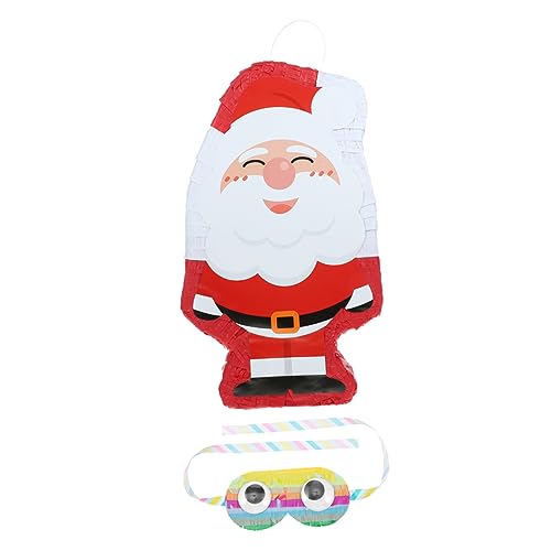 Abaodam 1Satz Weihnachtsmann Pinata Teiliges Hängendes mit Augenmaske für Kindergeburtstag Weihnachtsfeier und Festliche Anlässe zum Befüllen mit Süßigkeiten von Abaodam