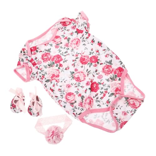 Abaodam 1satz Doll Kleidung Jahre Mit Schuhen Und Blumen-Haarband Puppen-Outfits Für Neugeborene Sommerkleidung Für Mädchen Reborn Puppen Kleidung von Abaodam