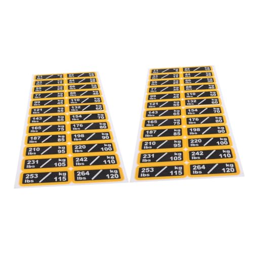 Abaodam 2 Blätter Selbstklebende Gewichtsstapel Etiketten mit Nummerierten Aufklebern für Fitnessgeräte Schweißfeste Gym Equipment Weight Sticker zur Klaren Gewichtserkennung und Präziser von Abaodam