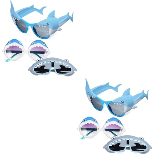 Abaodam 2 Sätze Hai Brille Lustige Brille Für Party Strandparty Zubehör Lustige Brille Für Party Alberne Lustige Brille Für Erwachsene Lustige Sonnenbrille Bunte 3 Paar * 2 von Abaodam