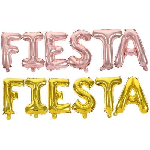Abaodam 2 Sätze Karneval Ballon Mexikanische Folienballons Fiesta-buchstaben-bannerballons Fiesta-aluminiumballons Buchstabenballons Aus Heliumfolie Aluminiumfolie Kind Requisiten Runden von Abaodam