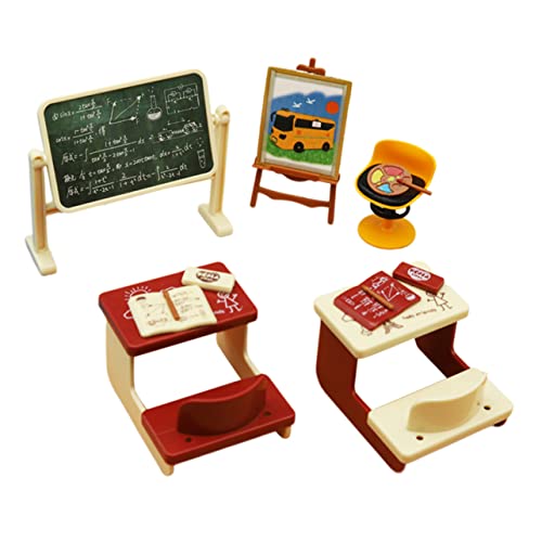 Abaodam 2 Sätze Mini-Schreibtischtafel Miniatur-Zubehör kleine Tafeletiketten Spielzeuge Modelle Mini-Klassenzimmerzubehör Puppentafel Rucksack Mini-Vorräte Staffelei Stuhl Kind einstellen von Abaodam