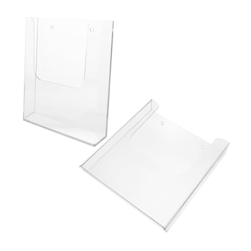 Abaodam 2 Stück Ausstellungsstand Dokumentenhalter für die Wand Broschürenhalter für den Tisch Stilvoller Katalogständer klarer Literaturhalter Postkartenregal Acryl Transparent von Abaodam