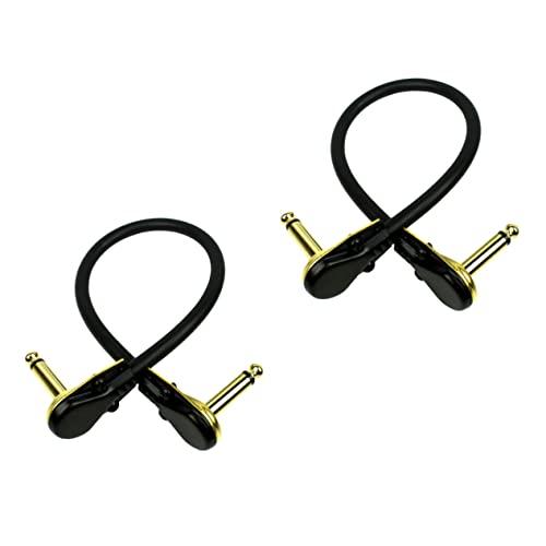 Abaodam 2 Stück Gitarren Verbindungskabel Vergoldete Stecker Flexibles und Langlebiges Instrumentenkabel für Gitarre und Bass Optimale Signalübertragung und Geräuschreduzierung von Abaodam