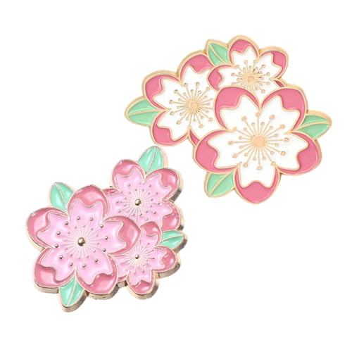 Abaodam 2 Stück Kirschblüten Brosche Damen Brosche Modische Anstecknadeln Blumenbrosche Schal Clips Anstecknadeln Für Frauen Kirschblüten Anstecker Kragennadeln Dekorative von Abaodam