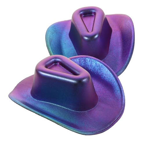 Abaodam 2 Stück Mini-cowboyhut Miniatur-puppenhut Kleiner Hut Austauschbare Minihüte Kleine Hüte Für Puppen Mall-hut Puppenhüte Selber Machen Entzückende Hüte Violett Plastik von Abaodam