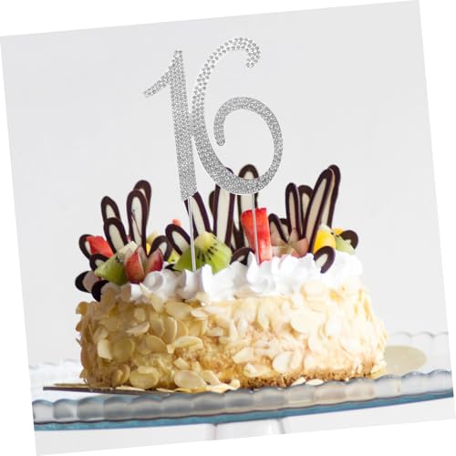 Abaodam 2 Stück Silberner Strass Cake Topper Wiederverwendbare Kristall Tortendeko für Geburtstag Jubiläum Hochzeit Leicht Langlebig Stilvolle Partydekoration von Abaodam